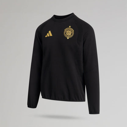 adidas Celtic Tiro Travel Black Crewneck Sweatshirt