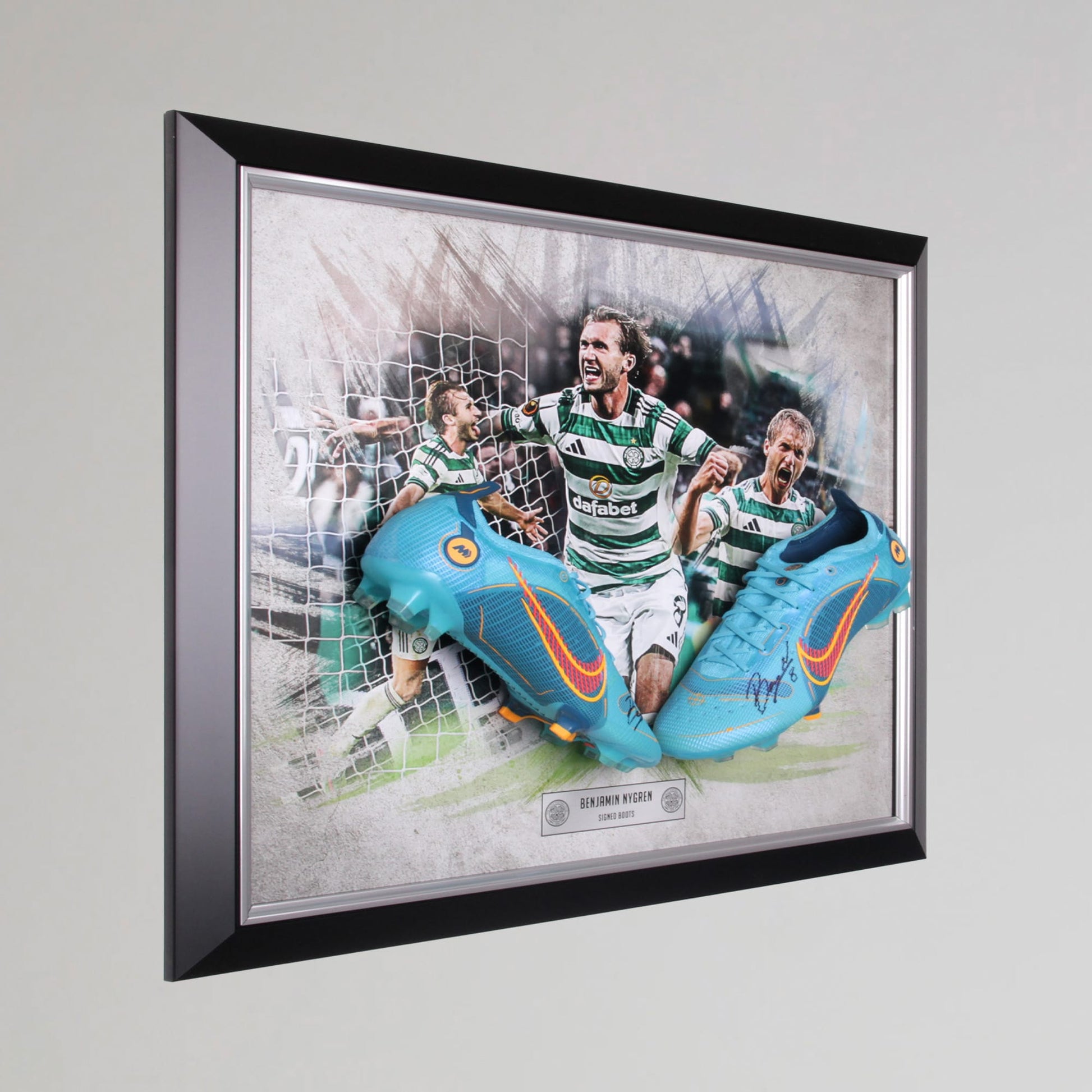 Celtic 2026/27 Benjamin Nygren Signed Framed Boots