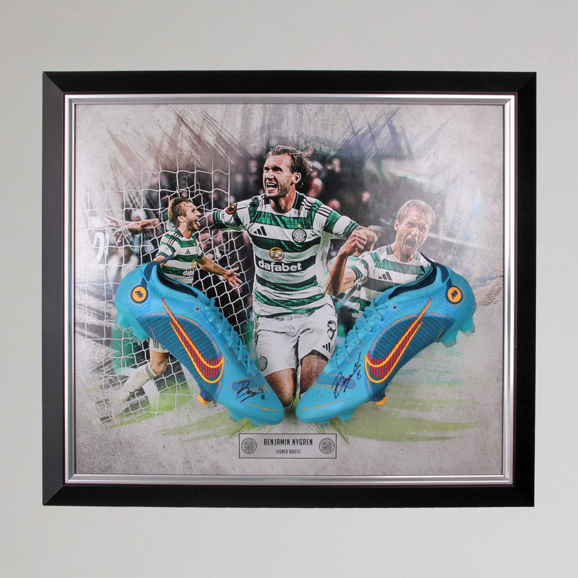 Celtic 2026/27 Benjamin Nygren Signed Framed Boots