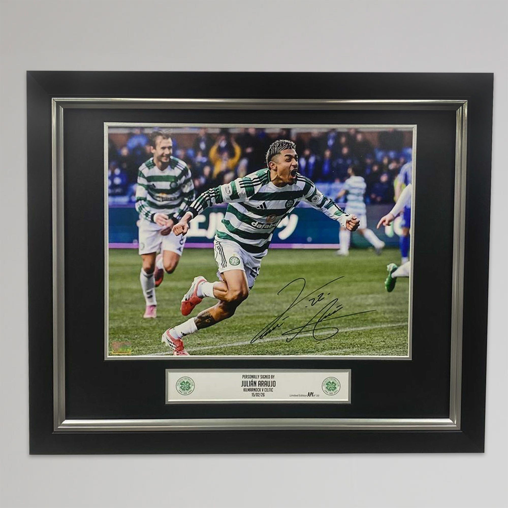 Celtic 2025/26 Julian Araujo Signed Framed Print – Official Celtic