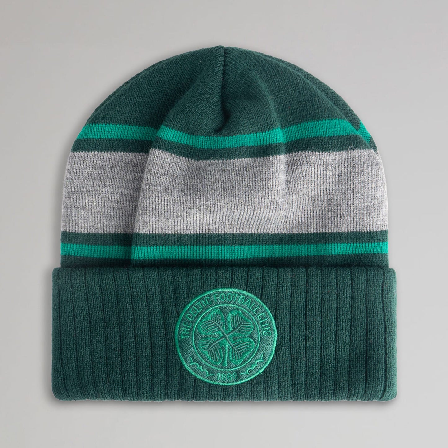 Celtic Adult Green Stripe Hat and Scarf Set