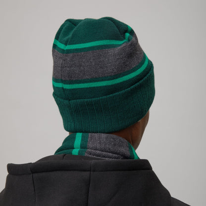 Celtic Adult Green Stripe Hat and Scarf Set