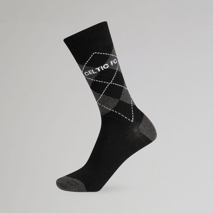 Celtic Argyle Print Black Socks