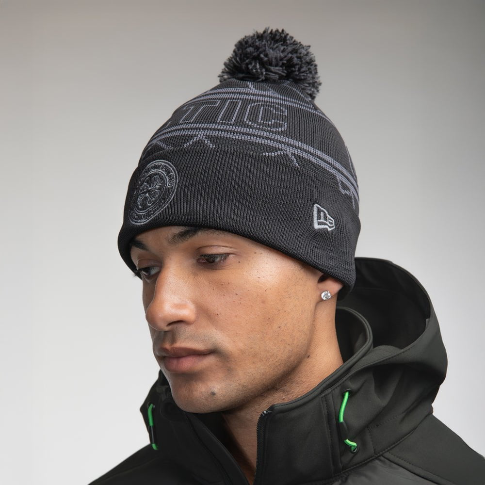 Celtic Black Pom Pom New Era Beanie