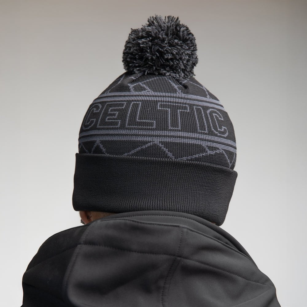 Celtic Black Pom Pom New Era Beanie