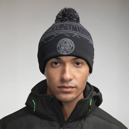 Celtic Black Pom Pom New Era Beanie