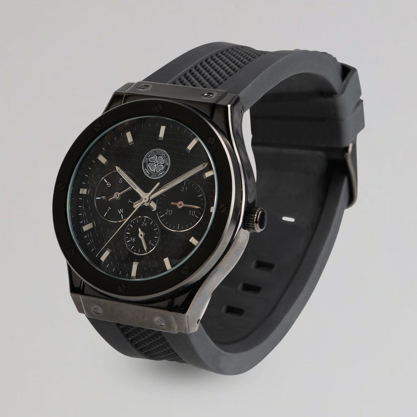 Celtic Black Silicone Strap Watch