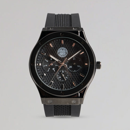 Celtic Black Silicone Strap Watch