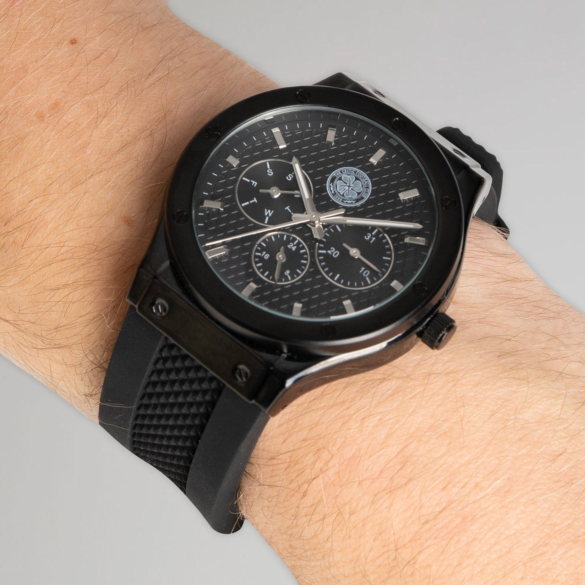 Celtic Black Silicone Strap Watch