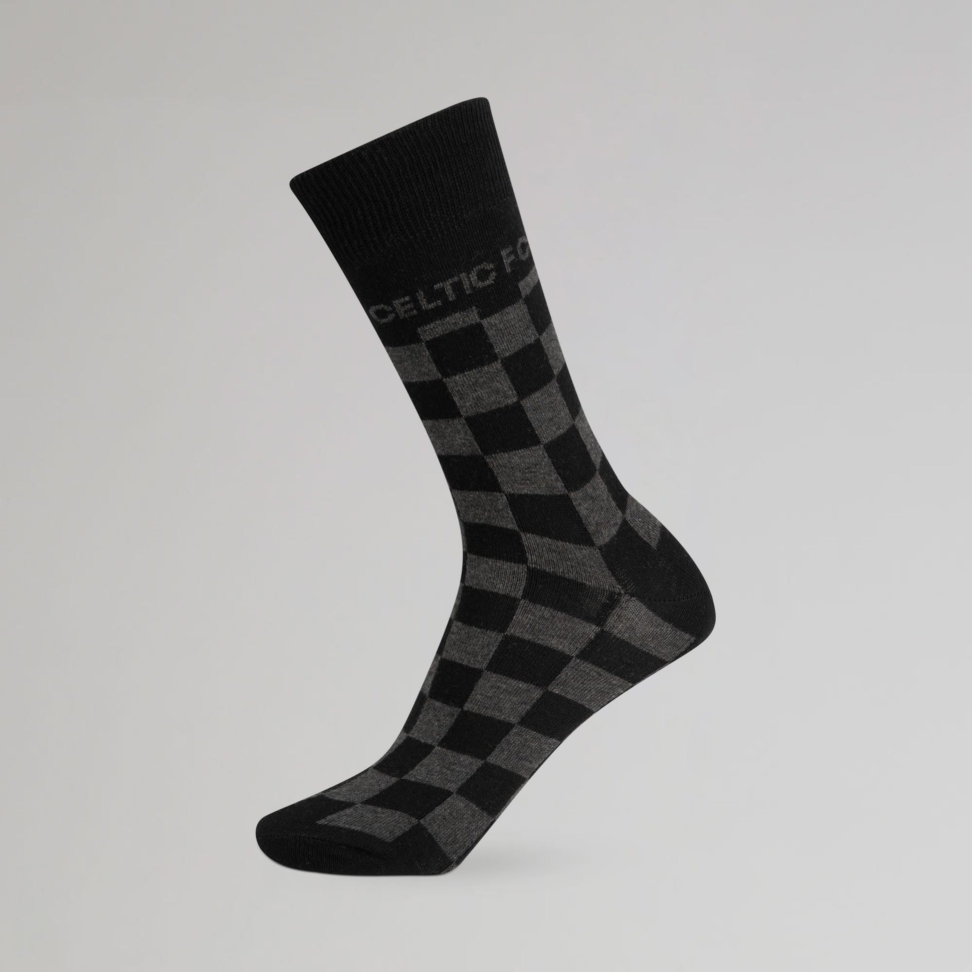 Celtic Checkerboard Print Black Socks