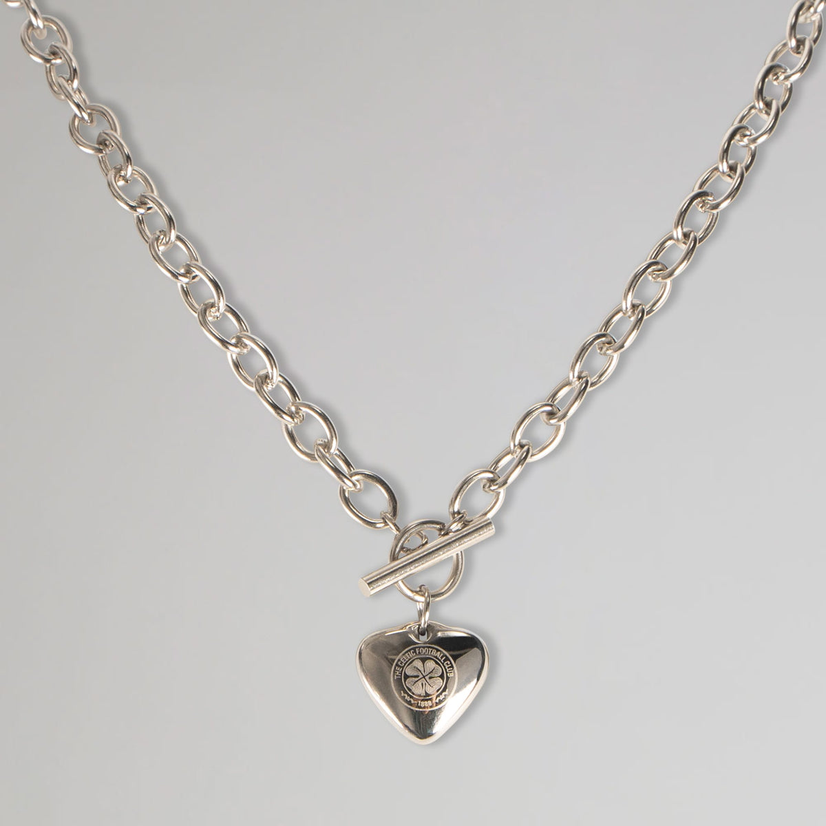 Celtic Clover Heart Chunky Necklace
