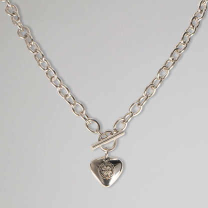 Celtic Clover Heart Chunky Necklace