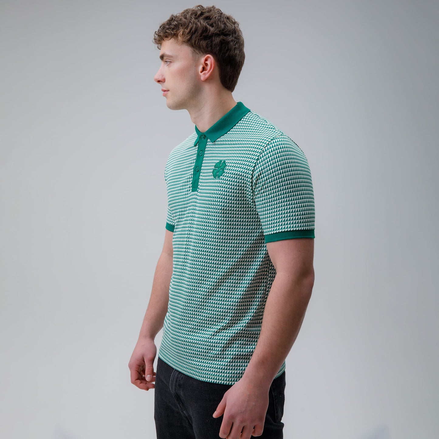 Celtic Clover Men's Geometric Print Polo Shirt