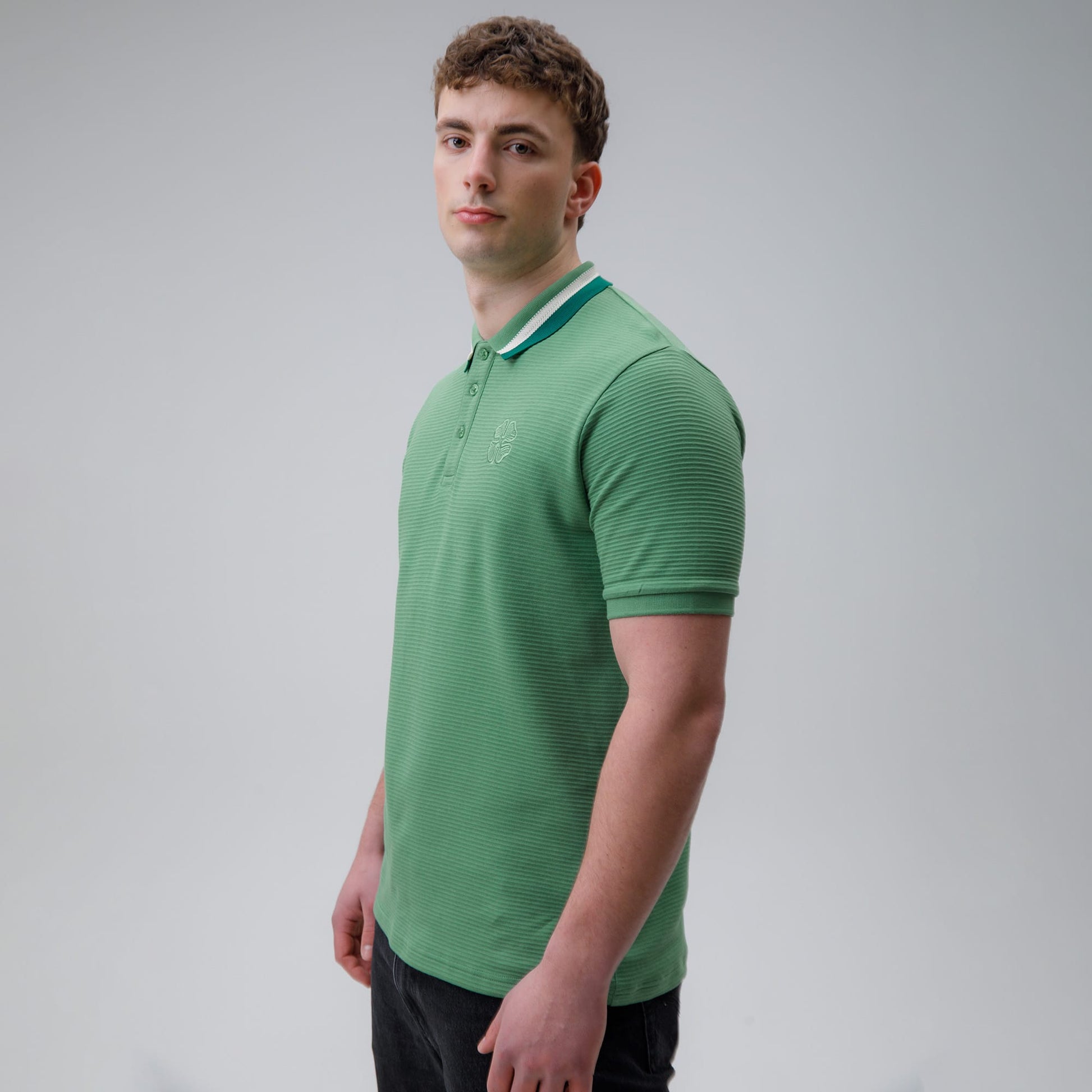 Celtic Clover Men's Ripple Green Polo Shirt