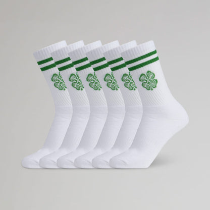 Celtic Clover White socks 3 Pack