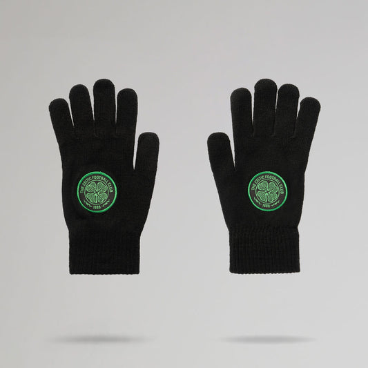 Celtic Crest Adult Black Gloves