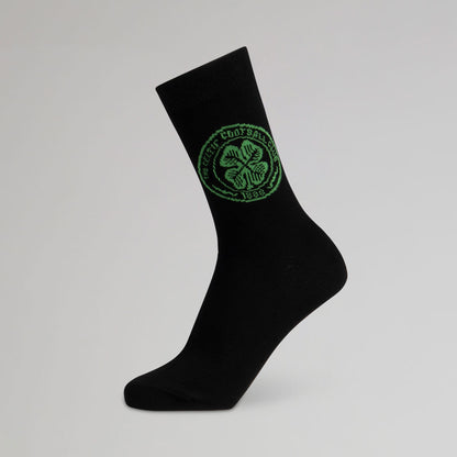 Celtic Crest Black Socks