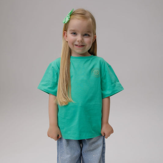 Celtic Crest Junior Anime Print Green T-Shirt