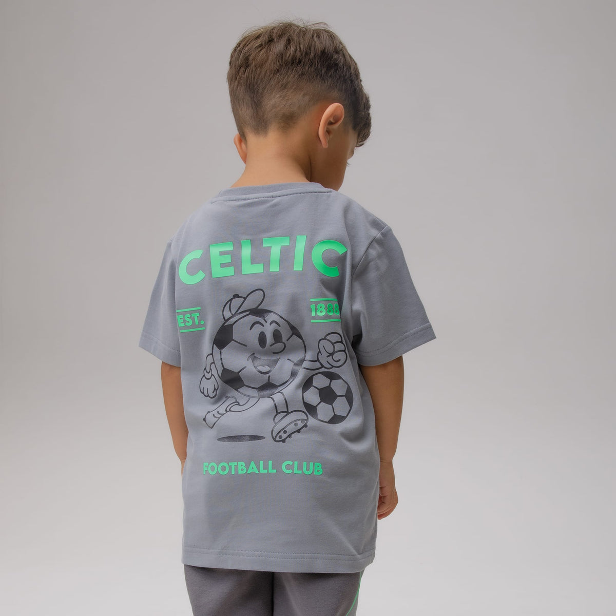 Celtic Crest Junior Back Print Grey T-Shirt