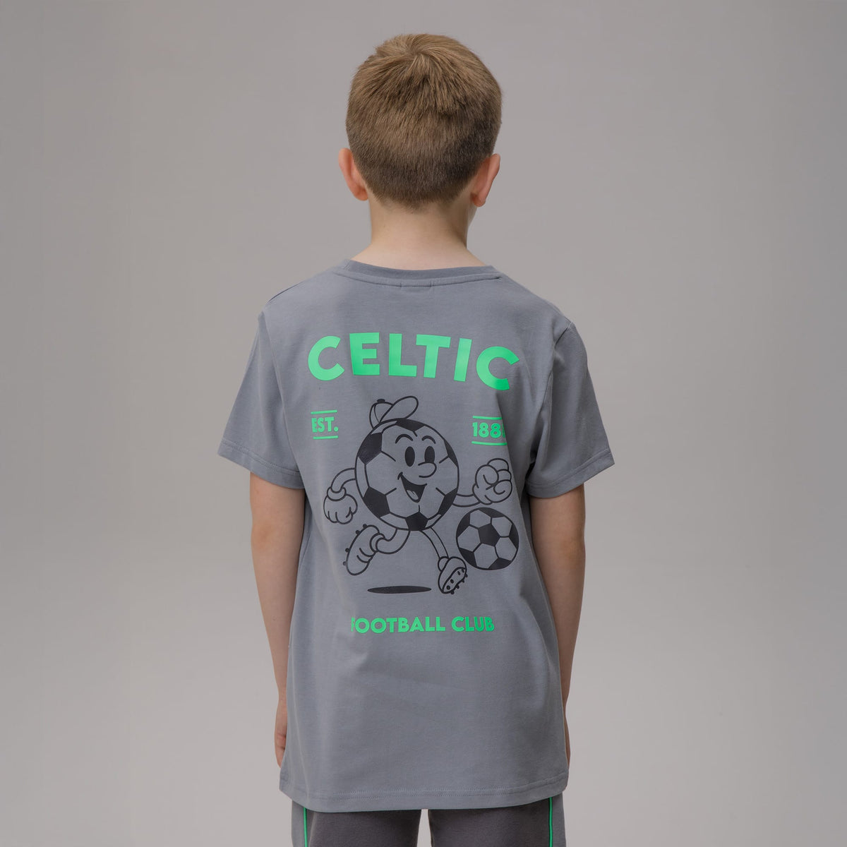 Celtic Crest Junior Back Print Grey T-Shirt
