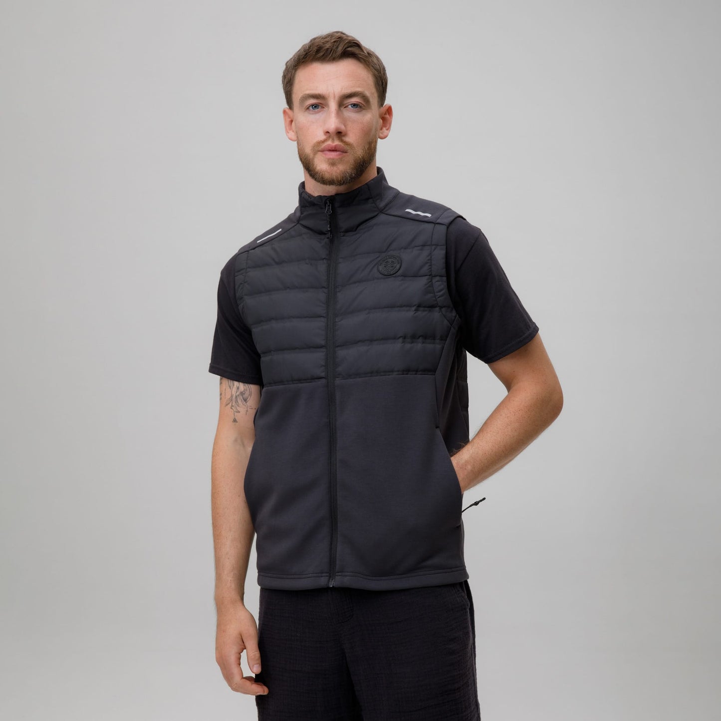 Celtic Crest Men's Black Hybrid Gilet