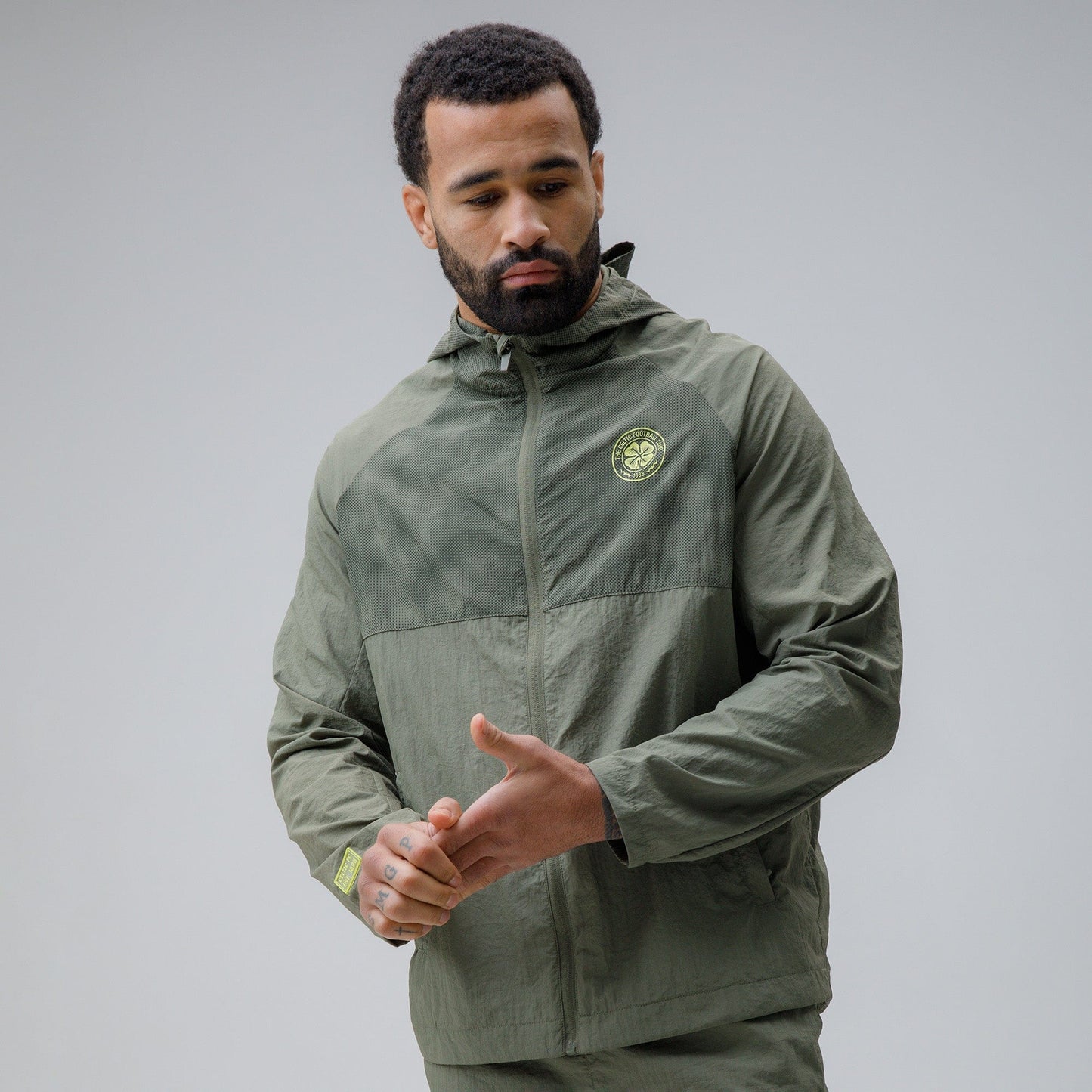 Celtic Crest Men's Cut & Sew Woven Khaki Jacket