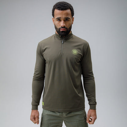 Celtic Crest Men's Khaki Quarter Zip