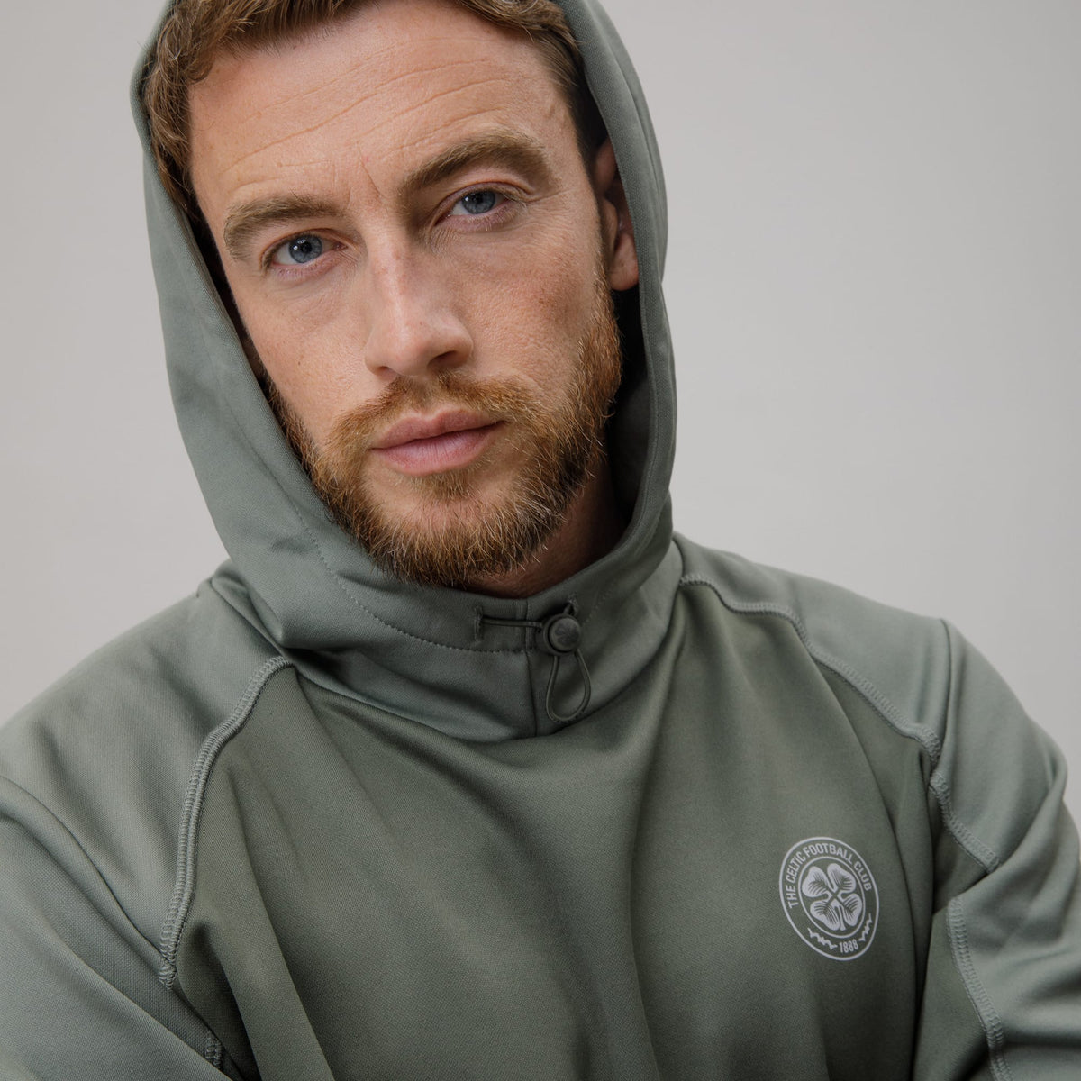 Celtic Crest Men's Sage Panel Hoodie