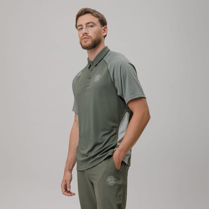 Celtic Crest Men's Sage Panel Polo Shirt