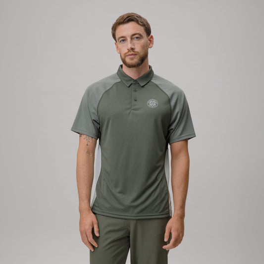 Celtic Crest Men's Sage Panel Polo Shirt