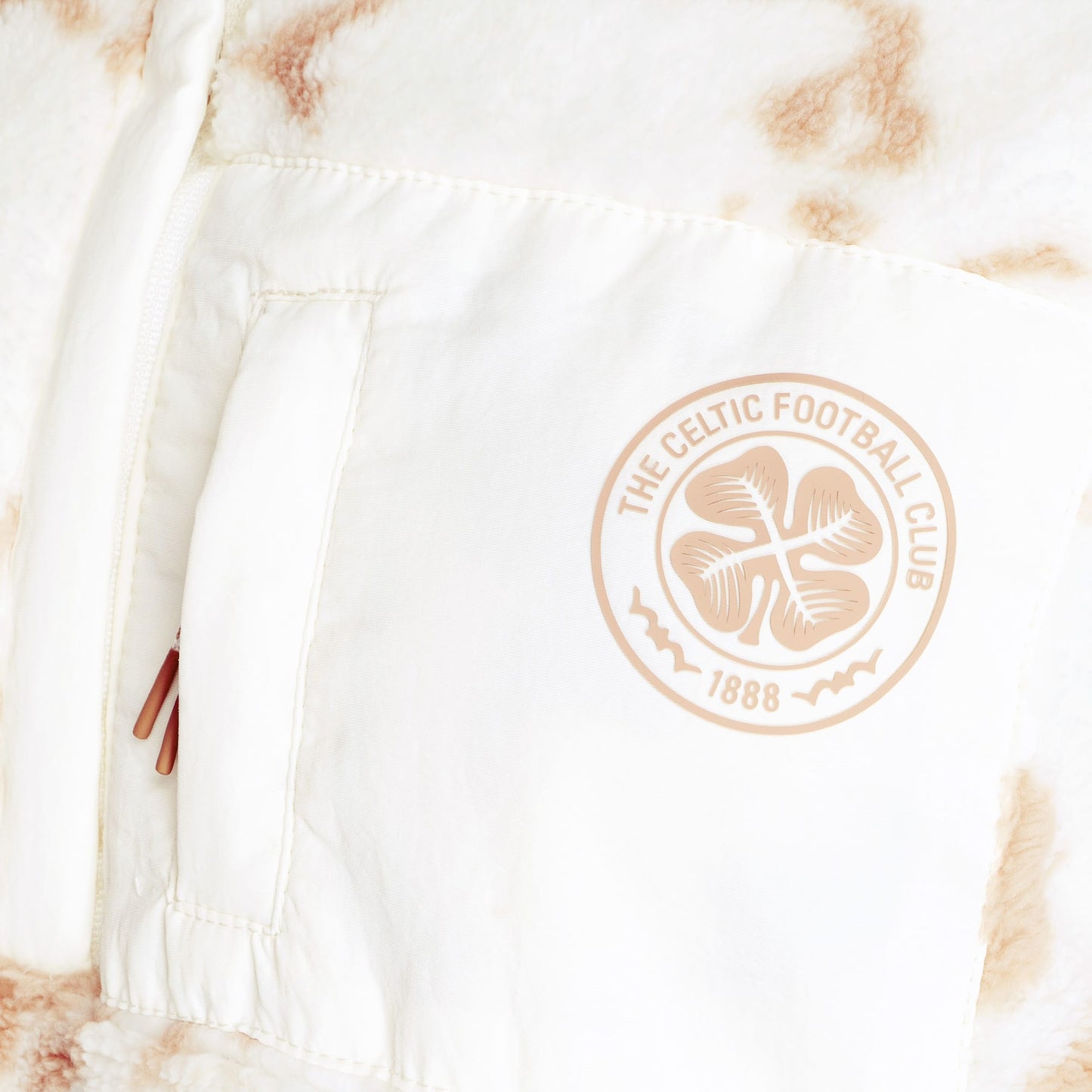 Celtic Crest Women's White Beige Print Quarter Zip Fleece