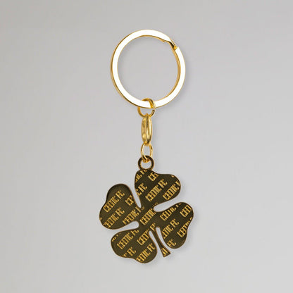 Celtic Gold Clover Keyring