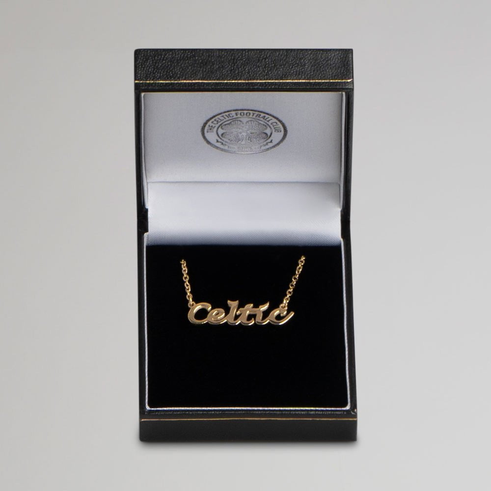 Celtic Gold Plated Text Necklace