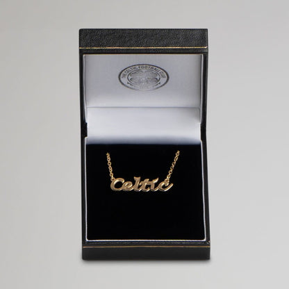 Celtic Gold Plated Text Necklace