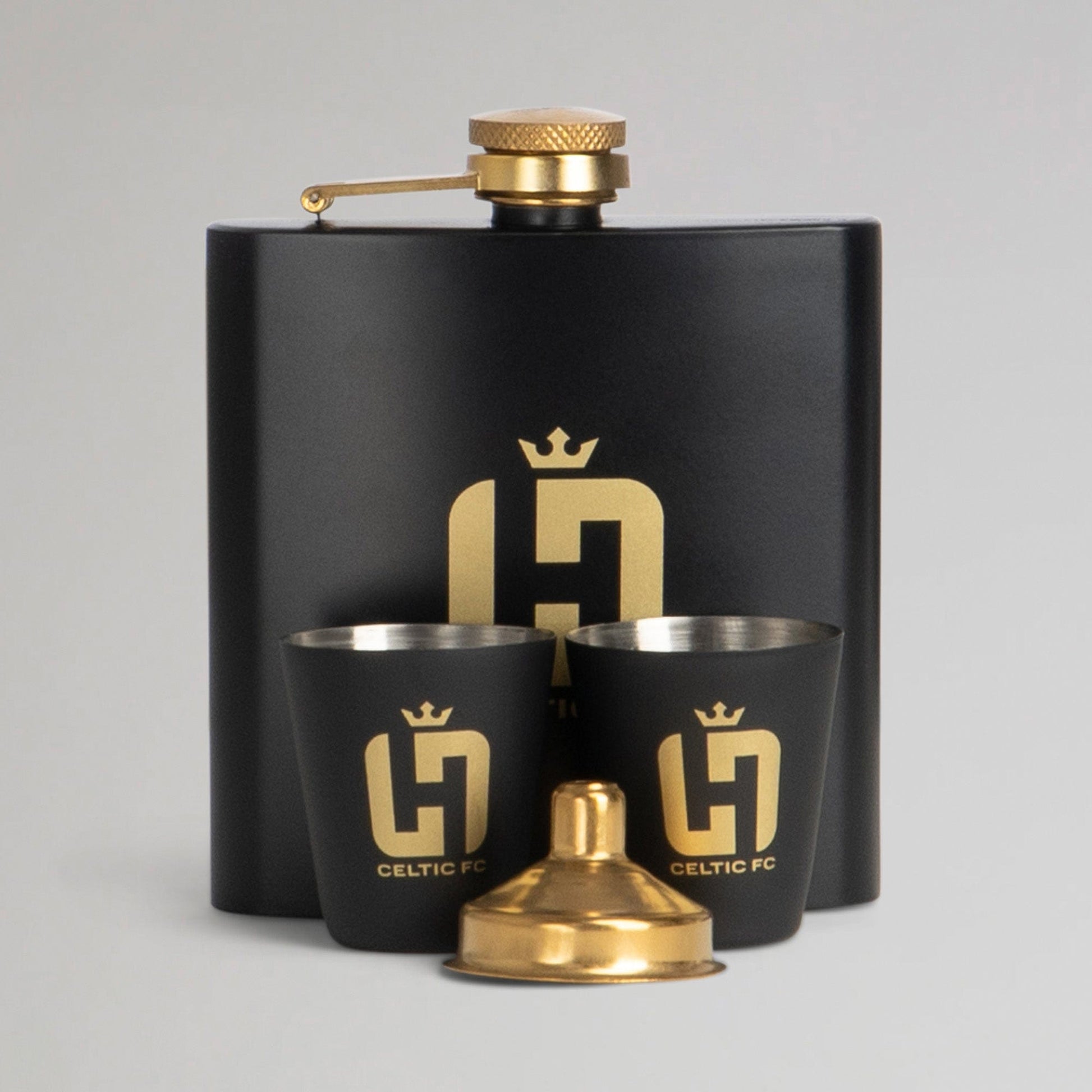 Celtic Henrik Larsson Black Hipflask Set