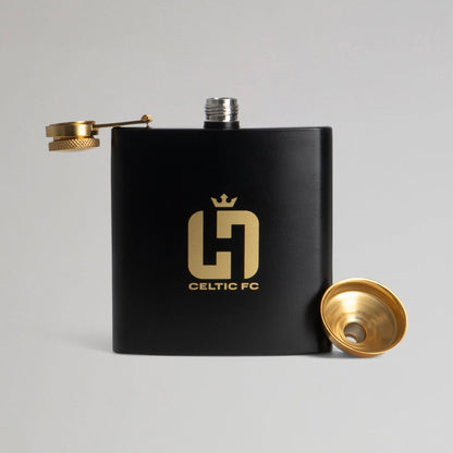Celtic Henrik Larsson Black Hipflask Set