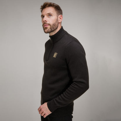 Celtic Henrik Larsson Black Knitted Quarter Zip