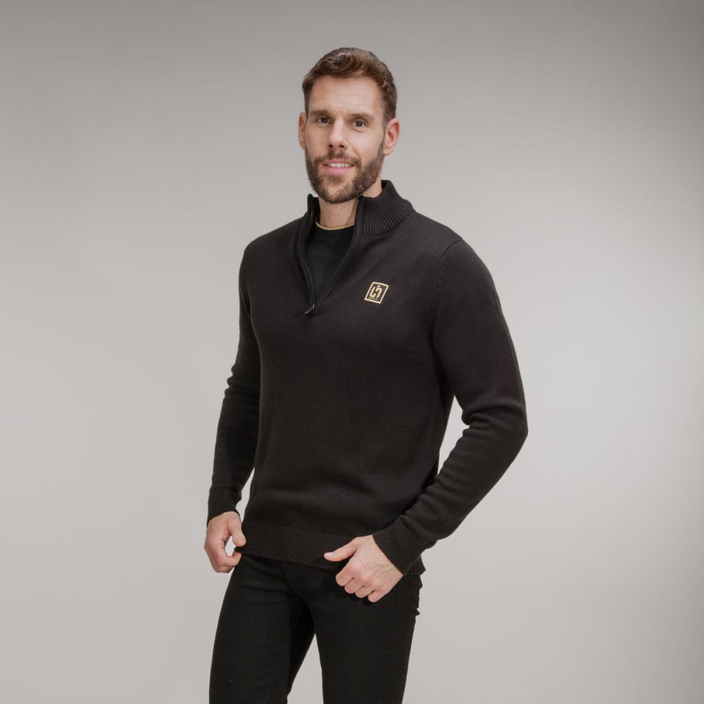 Celtic Henrik Larsson Black Knitted Quarter Zip