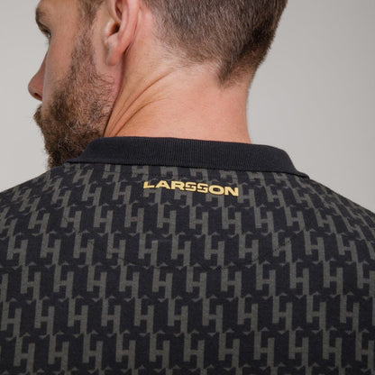 Celtic Henrik Larsson Black Monogram Polo Shirt