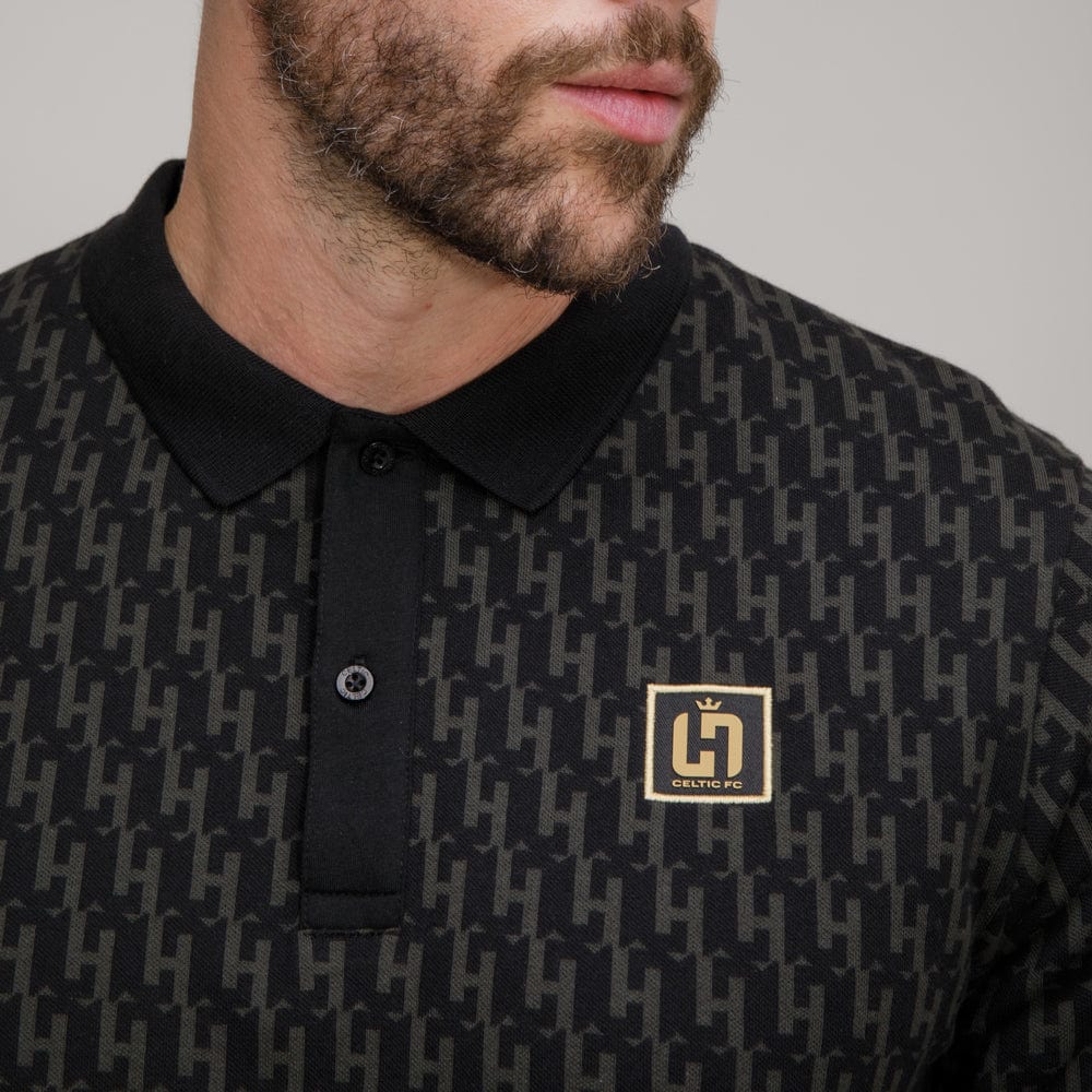 Celtic Henrik Larsson Black Monogram Polo Shirt