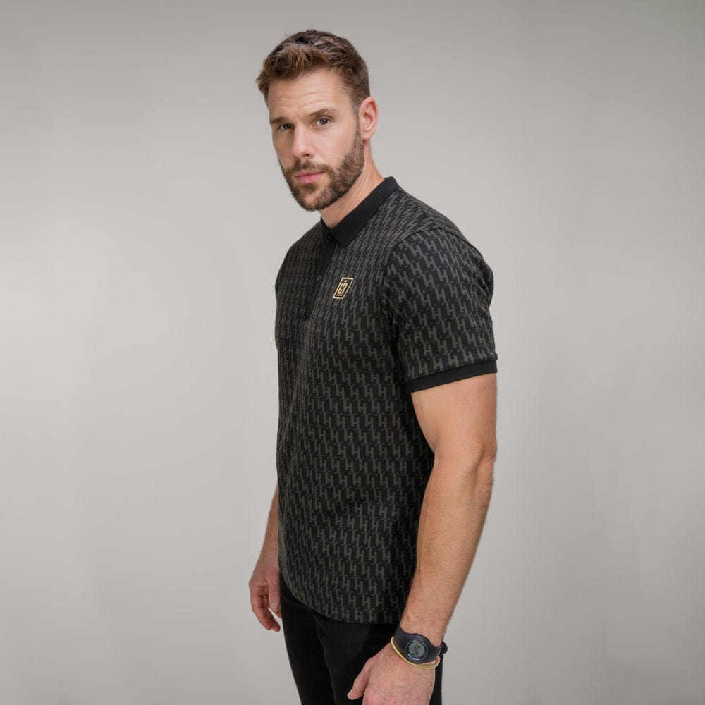 Celtic Henrik Larsson Black Monogram Polo Shirt