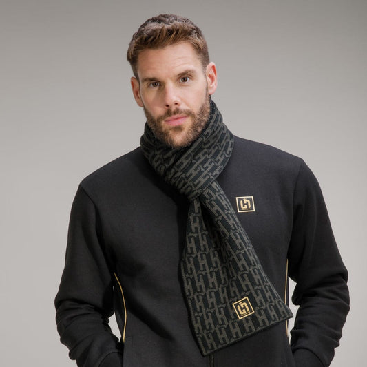 Celtic Henrik Larsson Black Monogram Scarf