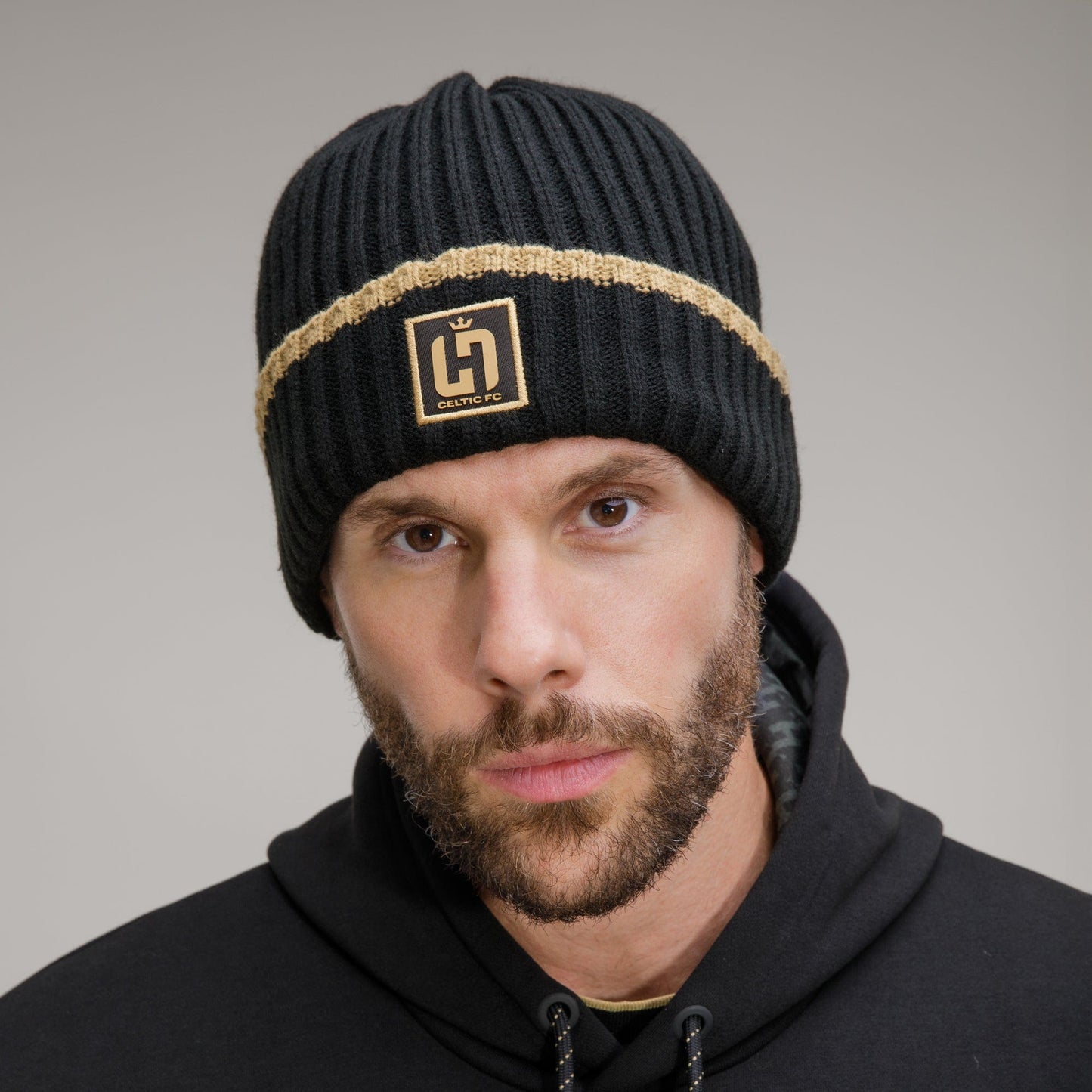 Celtic Henrik Larsson Black Ribbed Beanie