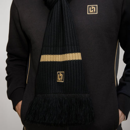 Celtic Henrik Larsson Black Ribbed Scarf