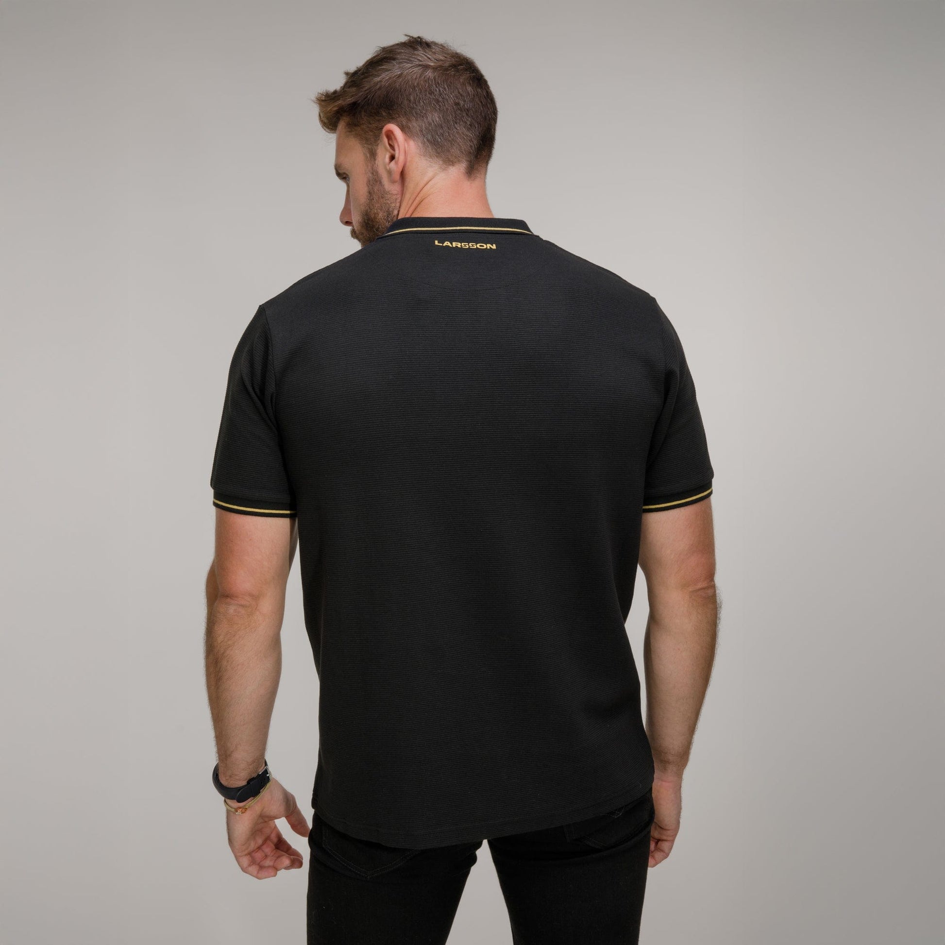 Celtic Henrik Larsson Black Tipped Polo Shirt