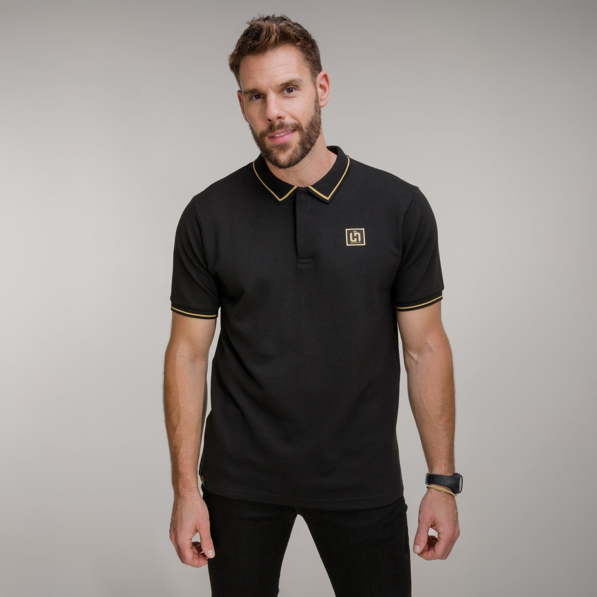 Celtic Henrik Larsson Black Tipped Polo Shirt – Official Celtic Store