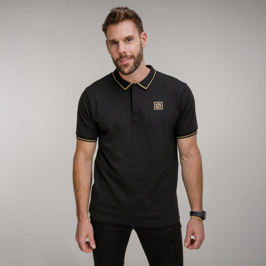 Celtic Henrik Larsson Black Tipped Polo Shirt
