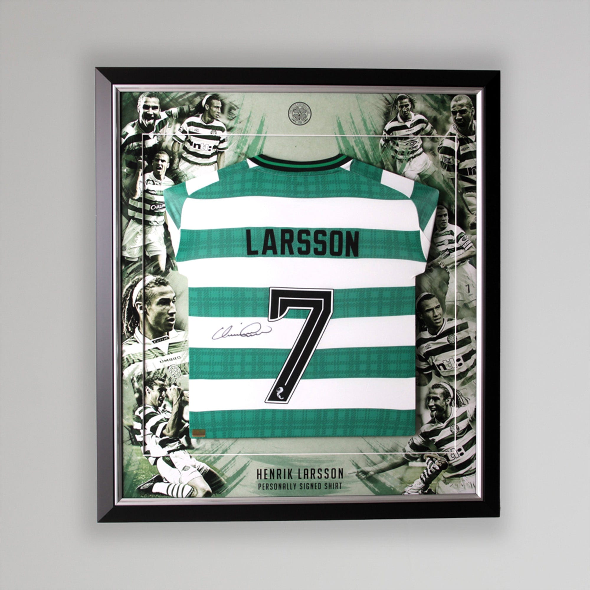 Celtic Henrik Larsson Photographic Signed Framed Shirt – Official