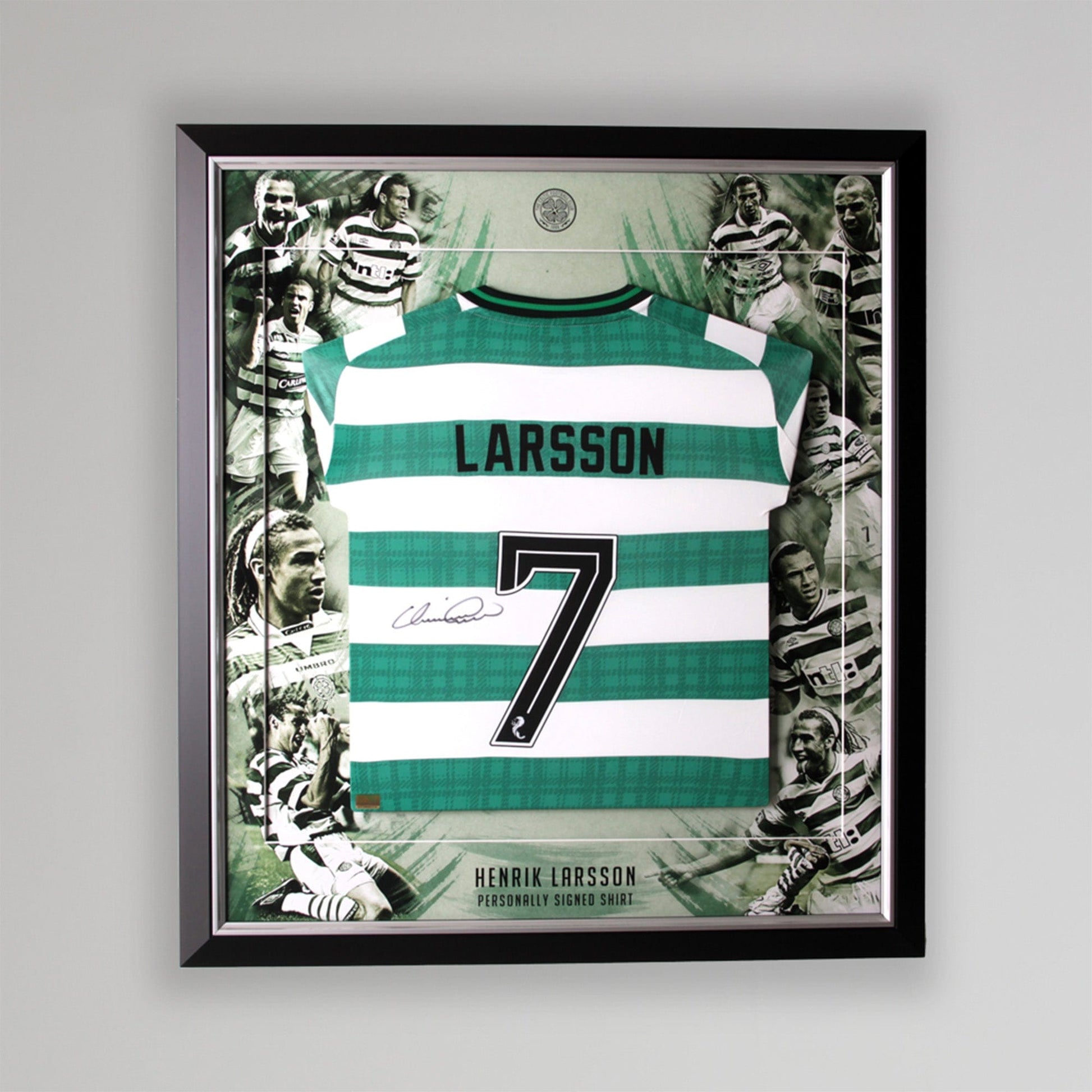 Celtic Henrik Larsson Photographic Signed Framed Shirt – Official