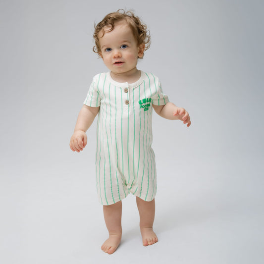 Celtic Infant Green Pinstripe Romper